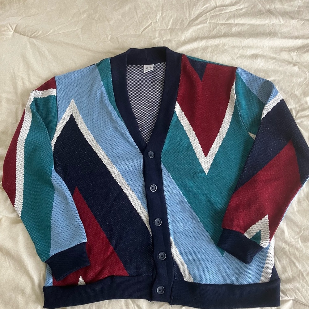 Zara Men’s Cardigan: Multi Color Size:Large